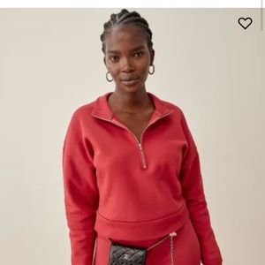 NWT Reformation Marla Zip Sweatshirt